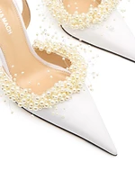 85MM Embellished Crepe Satin Slingback Pumps