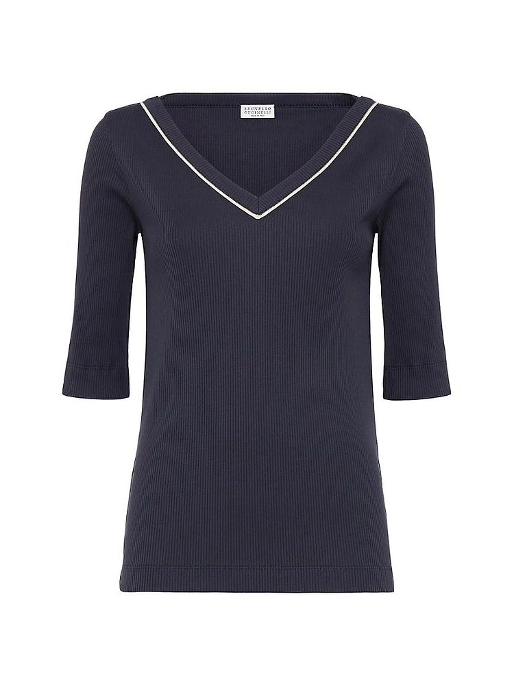 Comfort Cotton Ribbed Jersey T-Shirt