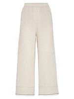 Linen Baggy Cropped Trousers