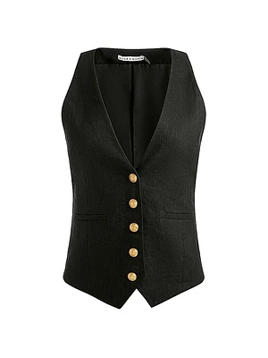 Mazie Deep V-Neck Slim Vest