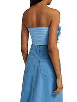 Emily Embellished Flower Bandeau Crop Top