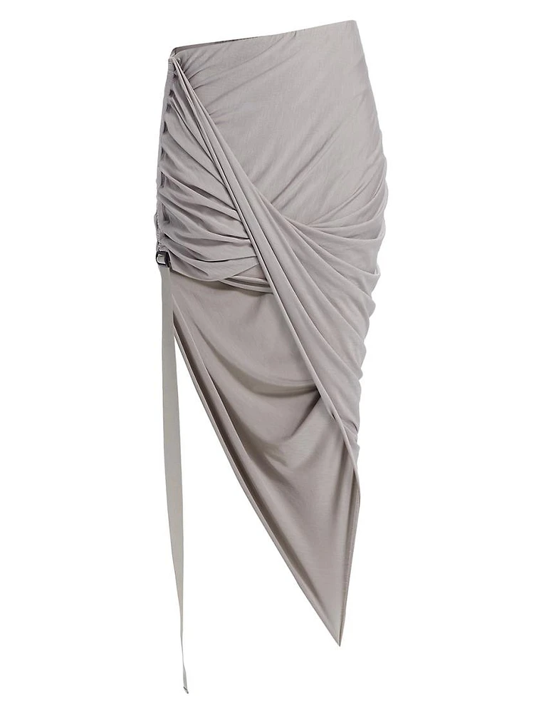 Wind Asymmetric Draped Miniskirt