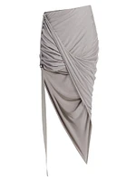 Wind Asymmetric Draped Miniskirt
