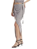 Wind Asymmetric Draped Miniskirt