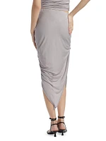 Wind Asymmetric Draped Miniskirt