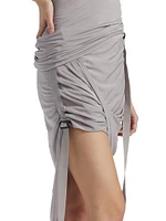 Wind Asymmetric Draped Miniskirt