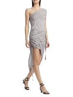 Wind Asymmetric Draped Miniskirt