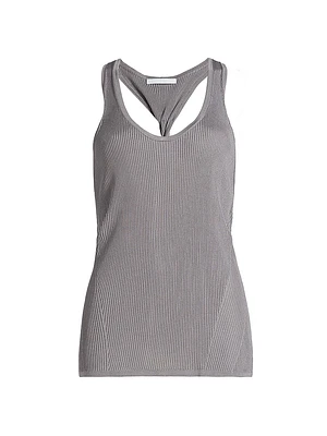 Rib-Knit Twist-Back Tank