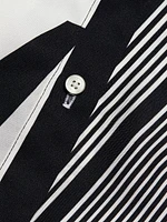 Four-Scarf Twill Button-Front Top