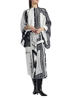 Four-Scarf Twill Button-Front Top