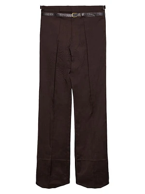 Mohair and Silk Pants with Printed Belt