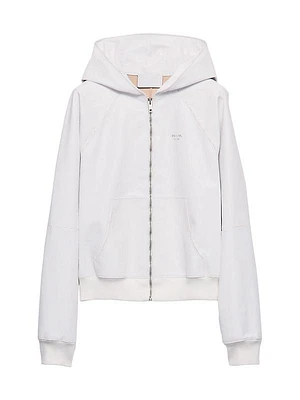 Leather Zipper Hoodie