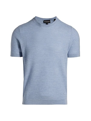 Tonal Textured Short-Sleeve Sweater