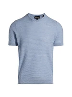 Tonal Textured Short-Sleeve Sweater