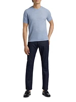 Tonal Textured Short-Sleeve Sweater