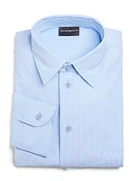 Micro-Printed Jersey Button-Front Shirt