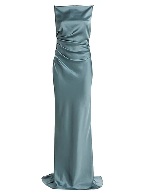 Draped Satin Gown