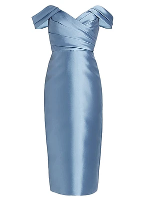 Mikado Off-The-Shoulder Cocktail Dress