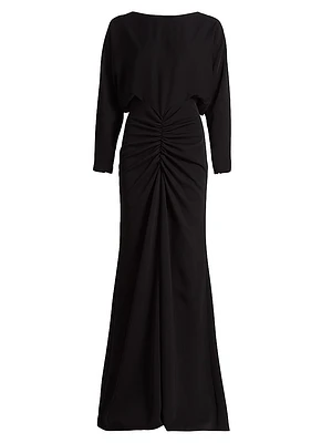 Satin Ruched Gown