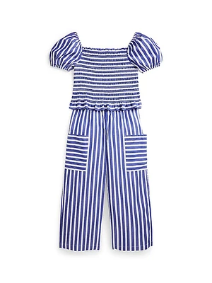 Girl's 2-Piece Puff-Sleeve Top & Pants Set