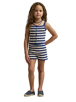 Little Girl's & Knit Striped Top Shorts Set