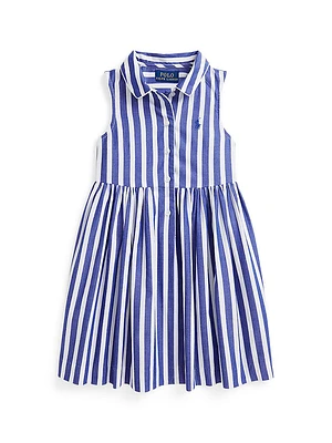 Little Girl's & Striped Cotton Poplin Dress