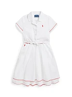 Little Girl's & Poplin Shirt Skirt Set