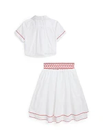 Little Girl's & Poplin Shirt Skirt Set