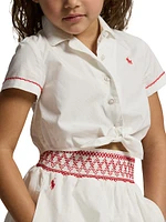 Little Girl's & Poplin Shirt Skirt Set