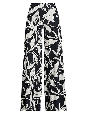 Skyla Printed Jersey Wide-Leg Pants