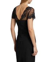 Geny Lace Flutter-Sleeve Top
