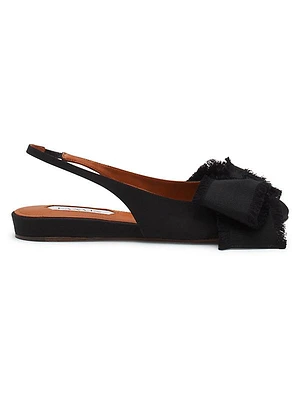 Slingback Ballerina Flats in Satin