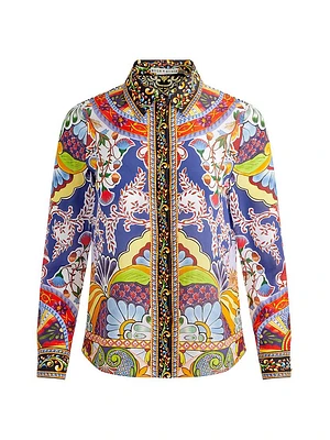 Willa Silk Mixed Print Shirt