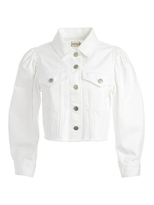 Lana Denim Puff-Sleeve Jacket