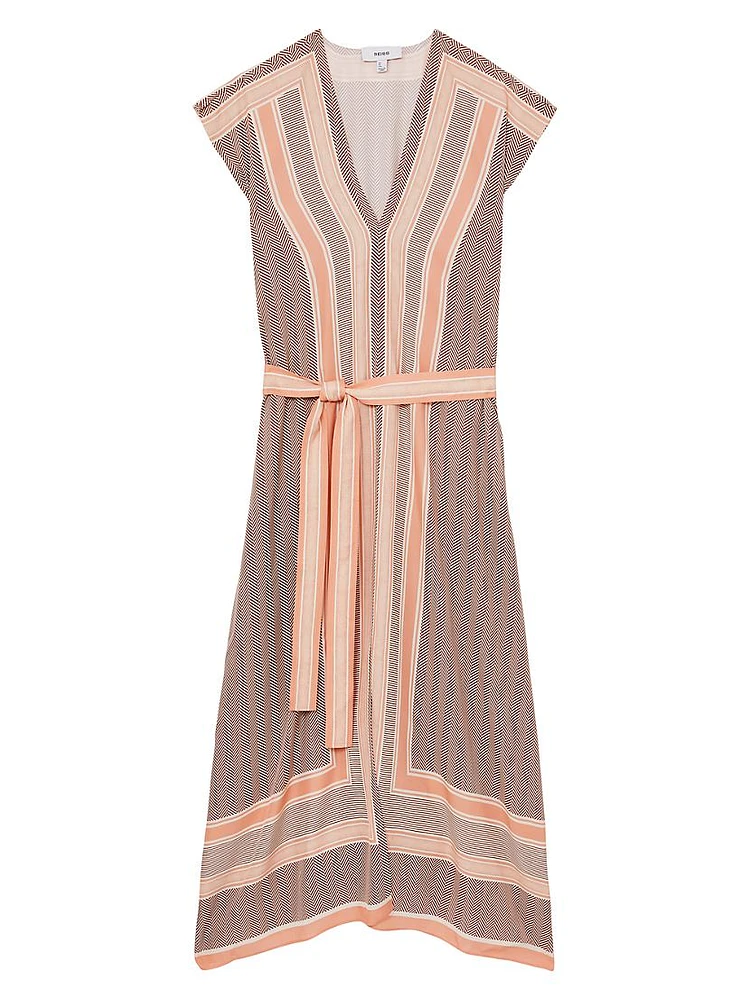 Gina Scarf-Print Midi-Dress