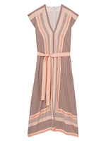 Gina Scarf-Print Midi-Dress