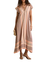 Gina Scarf-Print Midi-Dress