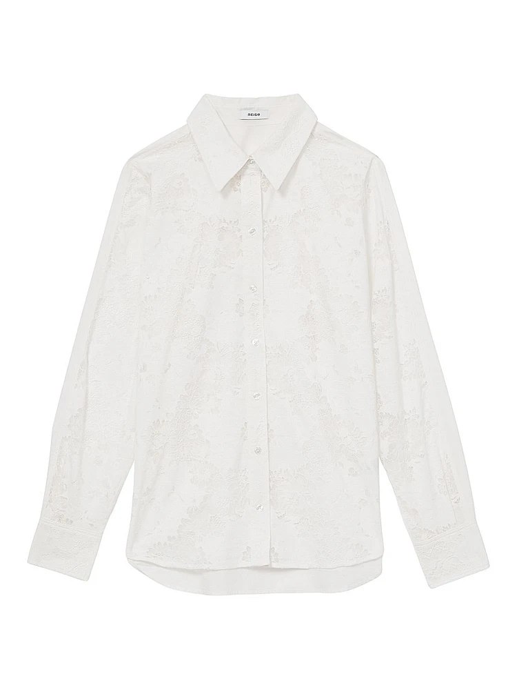 Lacey Button-Front Shirt