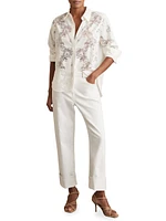 Lacey Button-Front Shirt