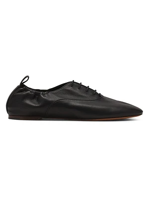 Lace-Up Leather Slippers