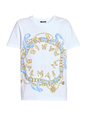 Paris Chains Printed Cotton T-Shirt