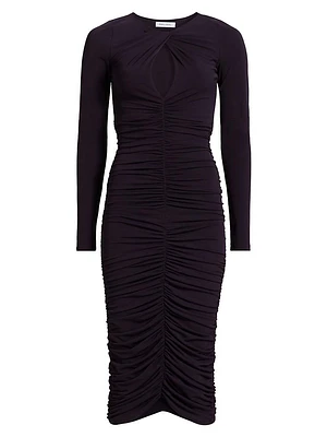Keyhole Ruched Sheath Dress