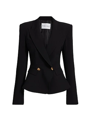 Double-Breasted Peplum Blazer
