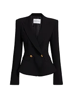 Double-Breasted Peplum Blazer