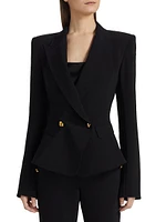 Double-Breasted Peplum Blazer
