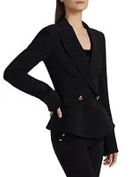Double-Breasted Peplum Blazer
