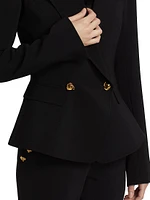 Double-Breasted Peplum Blazer