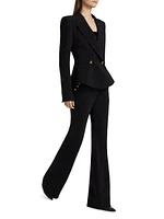 Double-Breasted Peplum Blazer
