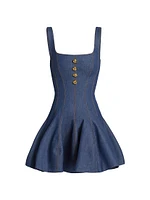 Corset Denim Fit & Flare Minidress