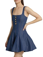Corset Denim Fit & Flare Minidress